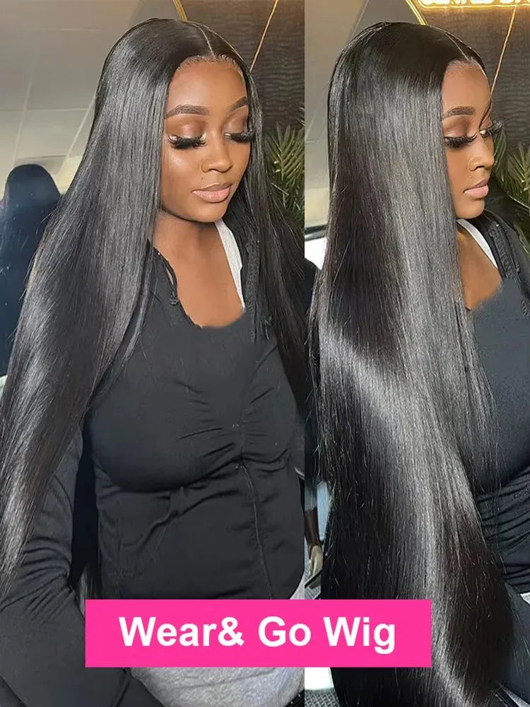 250% High Density Brazilian 30 40Inch Glueless Wig Human Hair Bone Straight 13x4 HD Lace Frontal Human Hair Wigs 7x5 Closure Wig