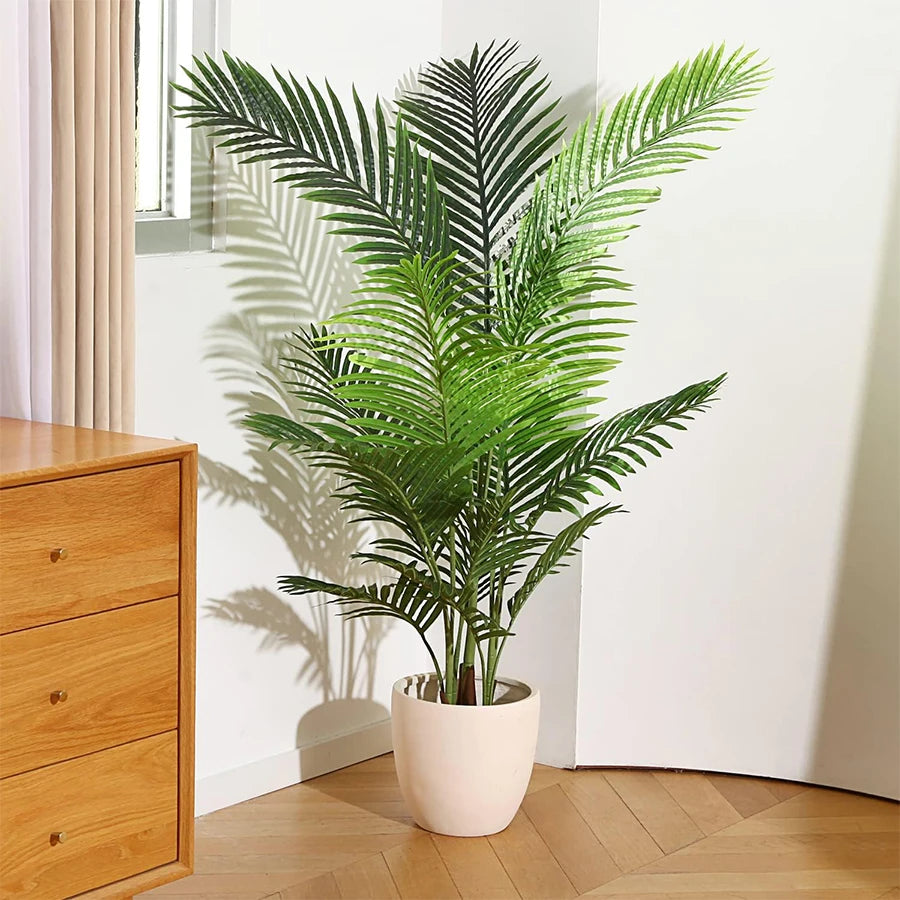 130cm Large Artificial Palm Tree with pot Tropical Fake Plants Areca Palm Tree Decoration for Indoor and Outdoor Living Room