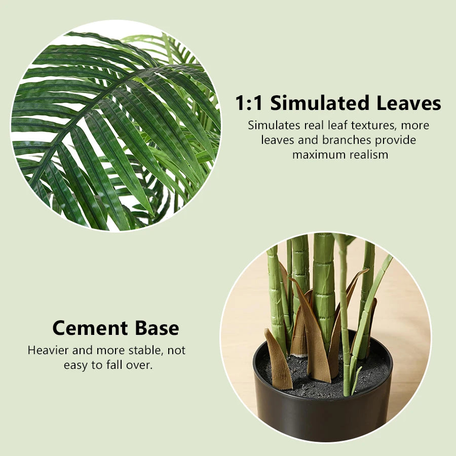 130cm Large Artificial Palm Tree with pot Tropical Fake Plants Areca Palm Tree Decoration for Indoor and Outdoor Living Room