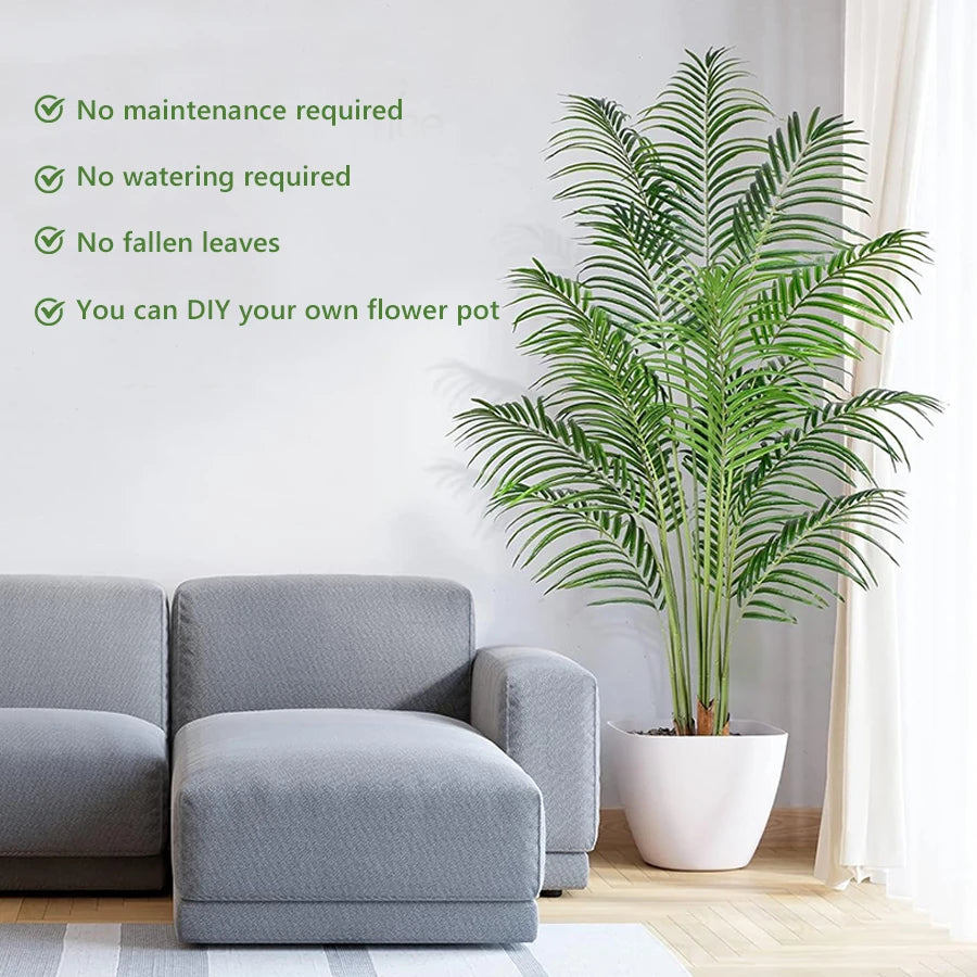 130cm Large Artificial Palm Tree with pot Tropical Fake Plants Areca Palm Tree Decoration for Indoor and Outdoor Living Room